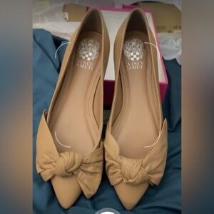 Vince Camuto Beige Bow Flats